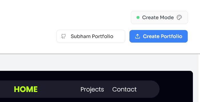 One-Click Portfolio Creation Screenshot