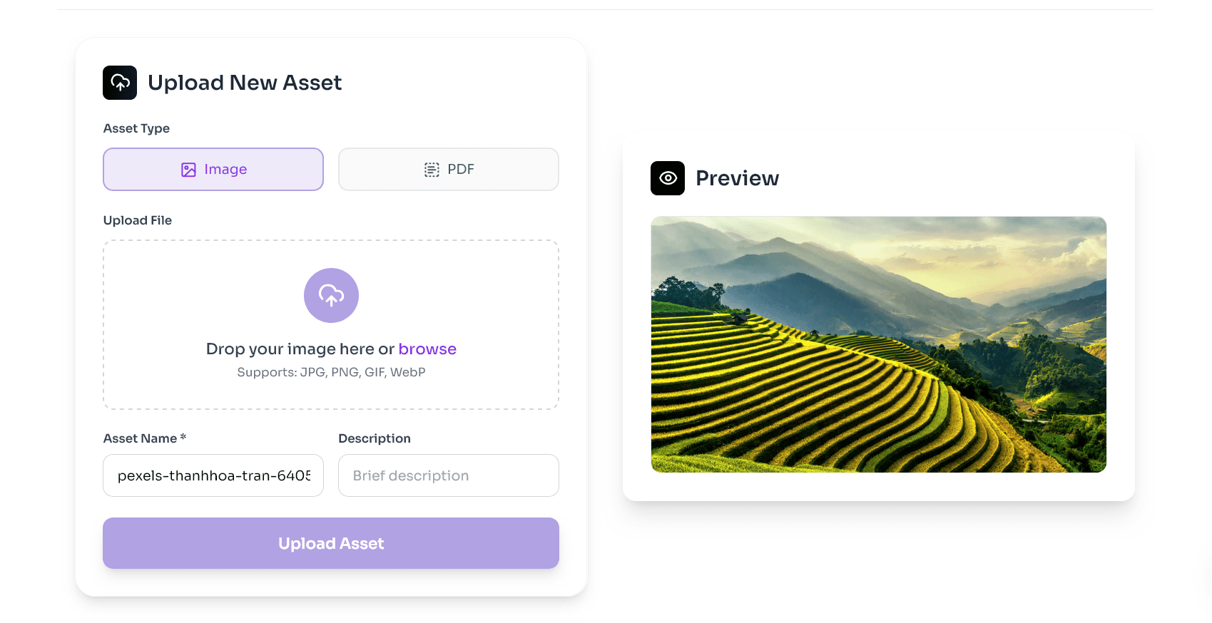 Centralized Asset Management Screenshot
